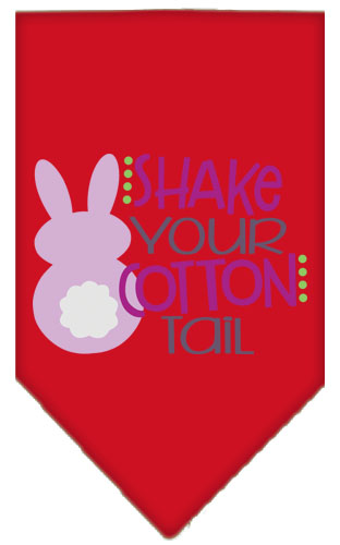 Shake Your Cotton Tail Screen Print Pet Bandana Red Large